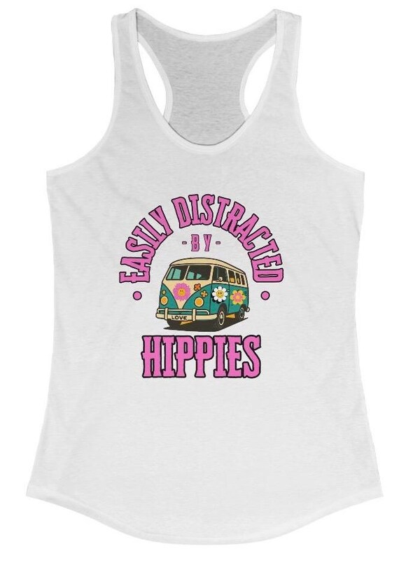 Distraído por los hippies, genial, hippie, furgoneta Flower Power