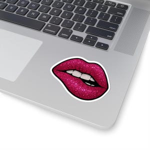Glitter Lipstick Kiss-Cut Stickers, Fun Vinyl Decals for Laptops, Water Bottles, Party Favors, Gifts for Her, Trendy Sticker Decorations