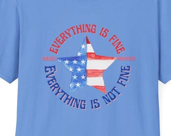Patriotisches Protest-T-Shirt, „Alles ist nicht in Ordnung“, USA-Flagge