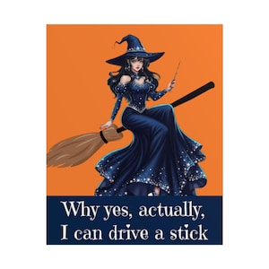 Funny Witchy Art Poster: Whimsical Halloween Home Decor