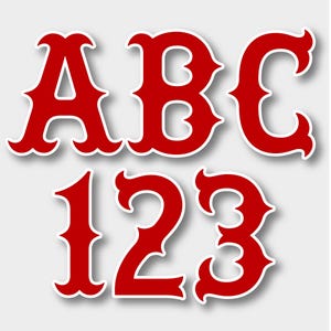 Boston baseballtröja-typsnitt SVG, TTF, OTF, Varsity Sports-typsnitt, Cricut-typsnitt, baseballtröjabokstäver, laglogotypsnitt