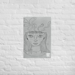 Póster impreso en lápiz "Fantasma en mi cabeza" de Serrenathedead