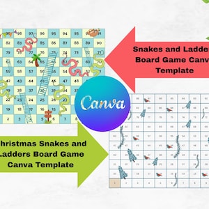 Customizable Snakes and Ladders Game: Printable Board Game Template (Digital Download)