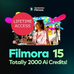Filmora 15 + Totally 2000 Ai Credit for single users Lifetime Access  (Windows/Mac)