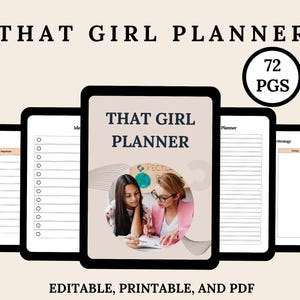 That Girl Planner, Printable Daily Organizer, Productivity & Self-Care Journal, Goal Setting Planner, Instant Download PDF