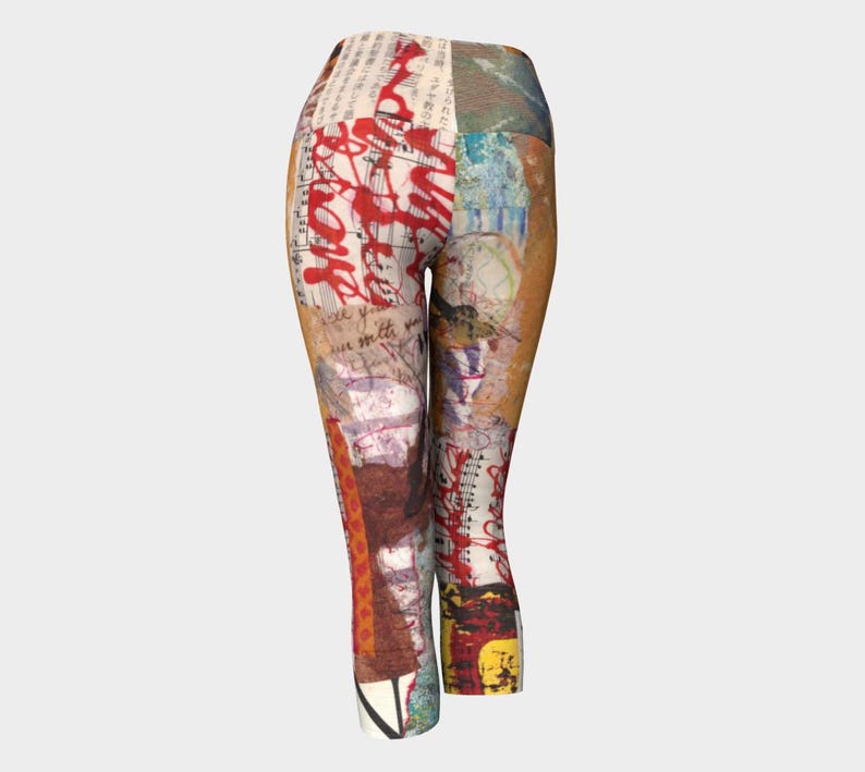 Yoga Capris abstract pattern, superior stretch cropped pants workout leggings image 3