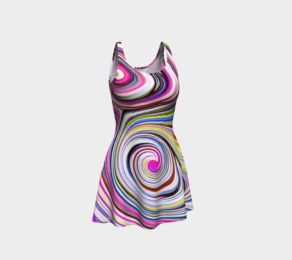 abstract knit dress Handmade Abstract Knit Dress, Colorful Swim Coverup