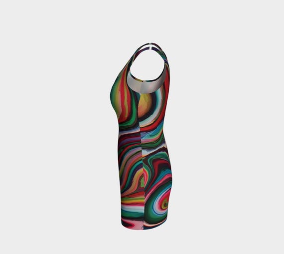 multi coloured bodycon dress Multi-Color Women's Long Sleeve Bodycon Dress Sz Small
