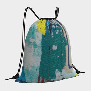 Drawstring Bag artist designed, casual drawstring tote, gift for him or her