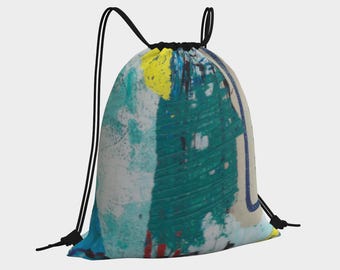 Tas met trekkoord, door kunstenaar ontworpen, casual draagtas met trekkoord, cadeau voor hem of haar