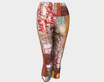 Yoga Caprihose abstraktes Muster, überlegene Stretch Hose Workout Leggings