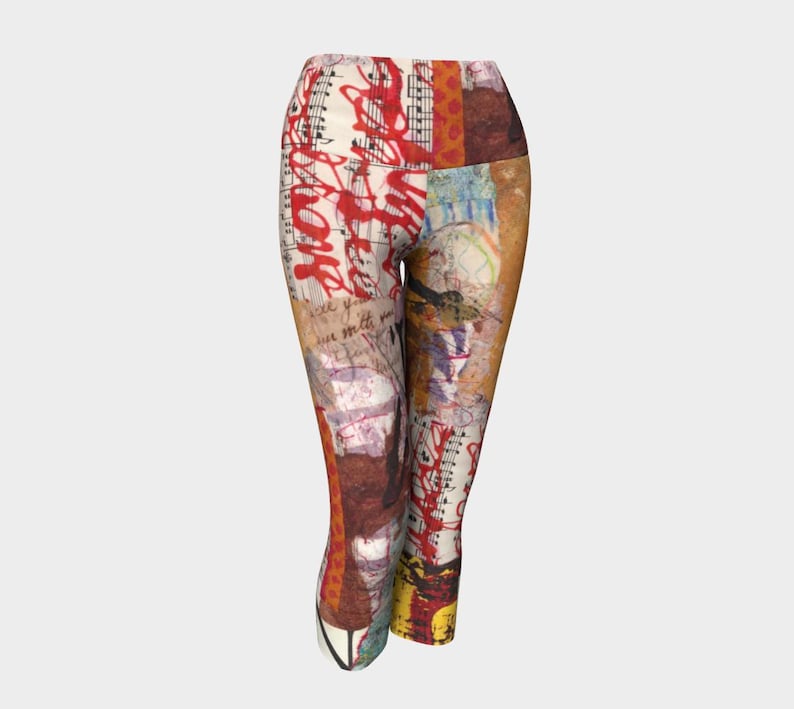 Yoga Capris abstract pattern, superior stretch cropped pants workout leggings image 1
