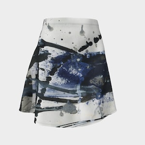 Black, White, and Blue Flare Skirt