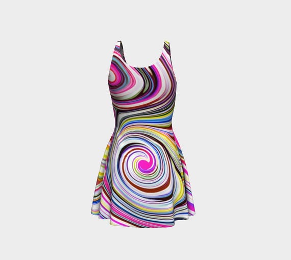 dress with flare bottom Norah asymmetrical orange print dress with a flare bottom