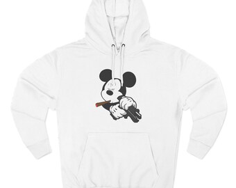 Mickey Mouse Fleece Hoodie, Cozy Graphic Sweatshirt, Unisex Disney Hoodie, Cute Gift for Birthdays, Casual Wear, Three-Panel Hoodie, Cartoon