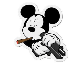 Die-Cut Magnets - Gangster Mickey, Fridge Magnets, Cute Disney Decor, Refrigerator Accessories, Funny Cartoon Gift, Kitchen Organization