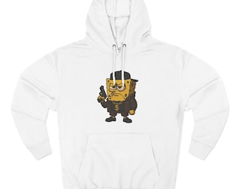 Unisex Spongebob Three-Panel Fleece Hoodie, Spongebob Squarepants Sweatshirt, Cartoon Character Hoodie, Cozy Fleece Jacket, Winter Fashion