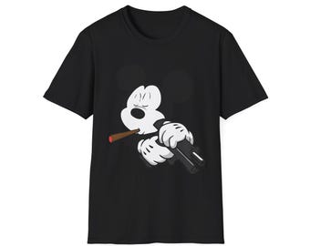 Disney Mickey Mouse Unisex Softstyle T-Shirt, Classic Cartoon Character Tee, Kids Birthday Gift, Vintage Style Top, Theme Park Apparel