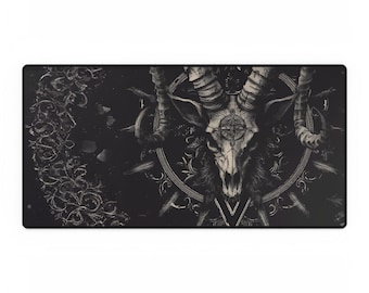 Baphomet Desk Mats, Occult Home Office Decor, Gothic Mouse Pad, Satanic Desk Accessory, Witchy