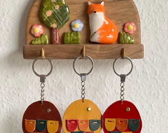 Chaveiro de couro para presente, elegante e feito à mão, chaveiro de couro personalizado