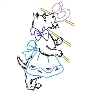 Vintage Scotty Dog DOW Days of the Week towel  Designs Machine Embroidery Designs 4x4