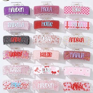 Personalized Name Hair Clip – Custom Hair Claw Clip, Custom Bridesmaid Gift, Birthday Gift, Party Gift