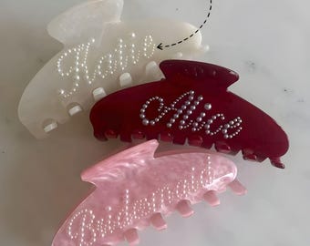 Personalized Name Hair Clip – Custom Letter Rhinestone Claw Accessory