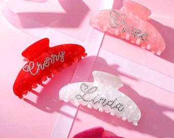 Personalized Name Hair Claw Clip, Custom Hair Accessory, Bridesmaid Gift