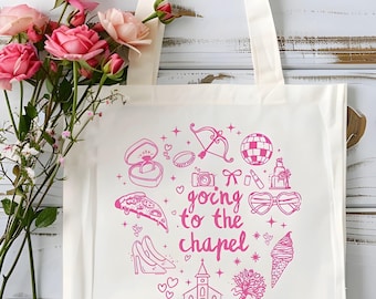 Personalized Bachelorette Canvas Tote Bag | "Going to the Chapel" Beach Wedding Favor
