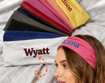 Personalized Workout Headband, Custom Name Non-Slip Exercise Hair Band