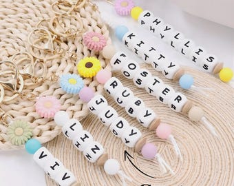 Llavero con nombre personalizado, regalo personalizado para niños, regreso a clases