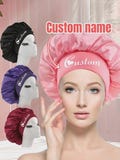 Custom Name Satin Sleep Bonnet: Personalized Silk Feel Hair Cap product logo