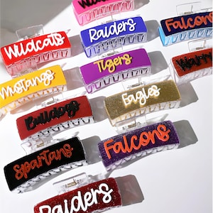 Personalized Game Day Hair Claw Clip: Custom Name Sports Gift