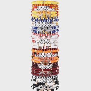 Custom Team Color Beaded Bracelet: Game Day Fan Jewelry