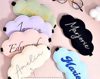 Personalisierte Satin Seide Augenmaske - Benutzerdefinierte Brautjungfer Schlafmaske - Brautparty Geschenk mit Namen & Design - Hochzeit Morgengeschenk