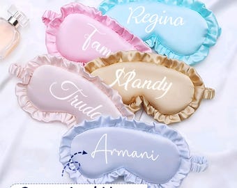 Benutzerdefinierte Brautjungfer Schlafmaske - personalisierte Satin Augenaugenmaske - Geschenk für Brautjungfer mit Namen & Design - Hochzeit Morgengeschenk