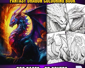 200 Fantasy Dragon Coloring Pages | Kids & Adult Coloring (PDF Format)