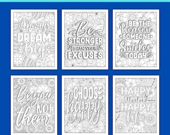 100 Motivational Quotes Coloring Pages | A4 Size (PDF Format)