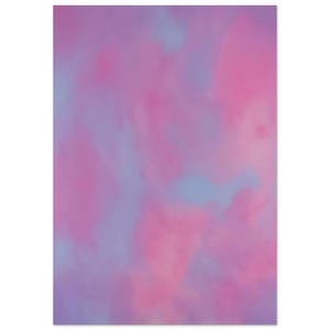 Poster artistico "Mai prima e mai più" Dipinto astratto con cielo e nuvole rosa, viola e blu - Disponibili in diverse dimensioni