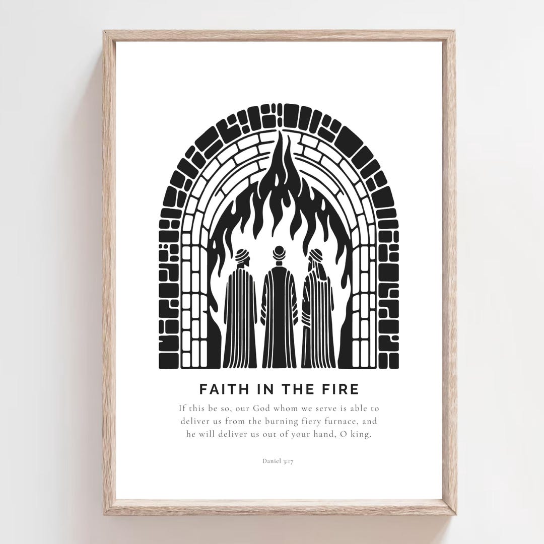 Faith in the Fire Scripture Print: Minimalist Christian Art (digital ...