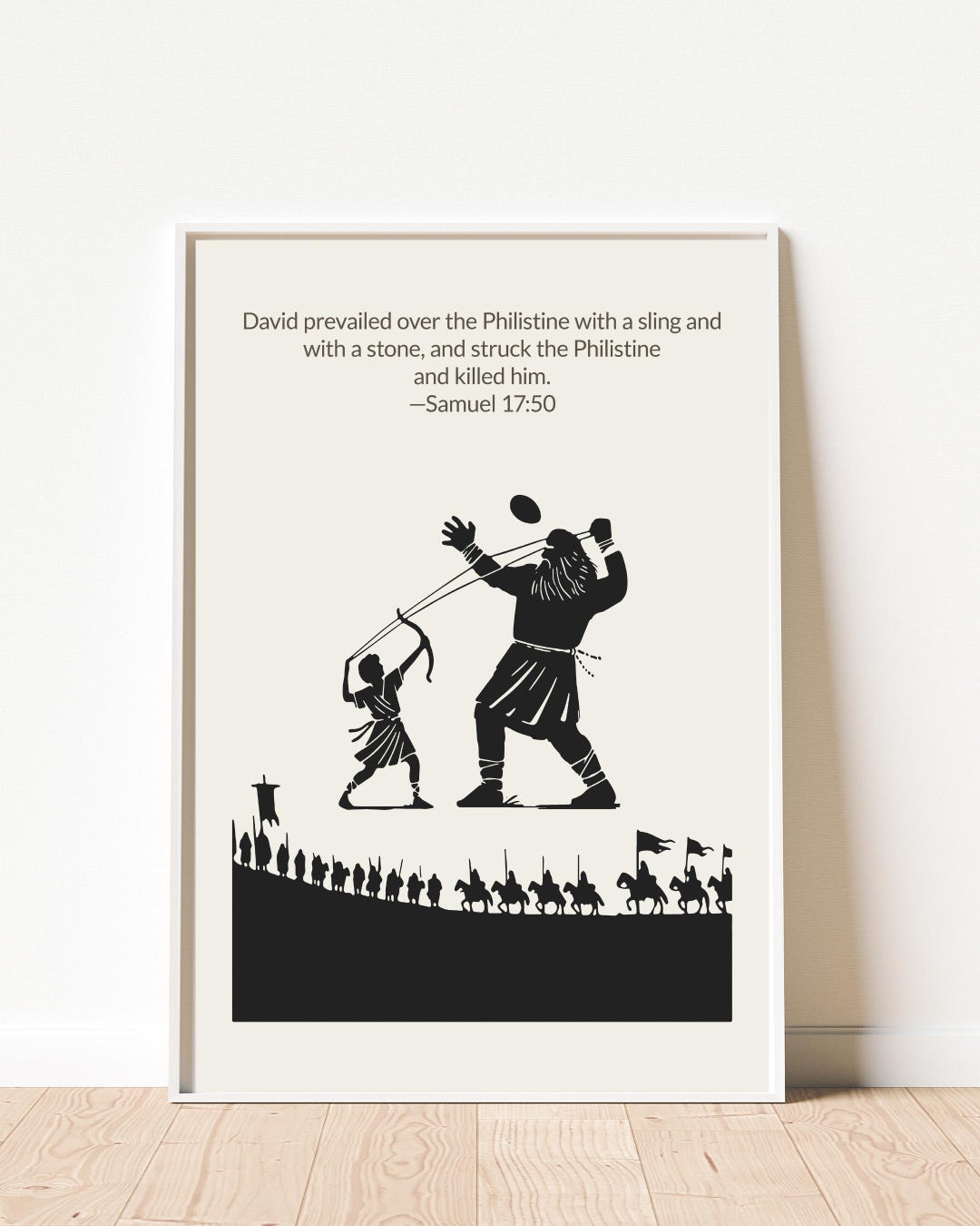 David and Goliath Bible Verse Art: Christian Scripture Print - Etsy ...