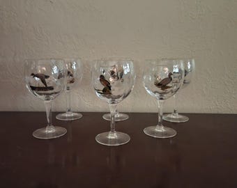 Wine Glasses Featuring Ned Smith Wild Waterfowl Collection, set of six