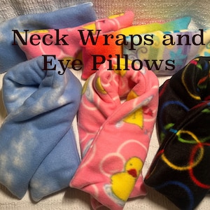 Hot/Cold Lavender and Rice Filled Neck Wraps and Eye Pillows | Washable Cover | Handmade Spa Gifts | Headache/Migraine and Sinus Relief