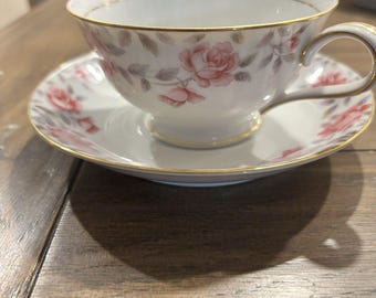 Vintage Noritake "Rosalie" Teacup & Saucer Set