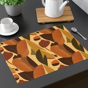 Mid-Century Modern Fall Placemat, Retro Table Setting, Modern Dining Decor, Unique Housewarming Gift, Kitchen Accessory, Vibrant Print