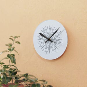Modern Decorative Acrylic Wall Clock, Minimalist Home Decor, Gift for Her, Clock for Living Room, Boho Stylish Timepiece