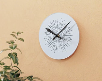 Reloj de pared acrílico decorativo moderno, decoración minimalista para el hogar, regalo para ella, reloj para sala de estar, reloj con estilo bohemio.