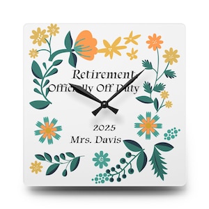 Personalisierte Ruhestand Uhr, Geschenk für sie, kundenspezifische Wanduhr, glücklicher Ruhestand Dekor, Ruhestand Geschenke, Mitarbeiter Wertschätzung
