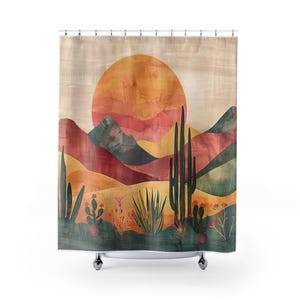 Southwest Style Shower Curtain, Vintage Pattern Bath Decor, Rustic Home Essentials, Unique Bathroom Accessories, Gift for New Homeowners