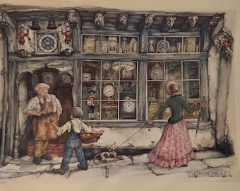 1968 "The Watchmaker" Anton Pieck  Art for Framing or craft or Decoupage NIP